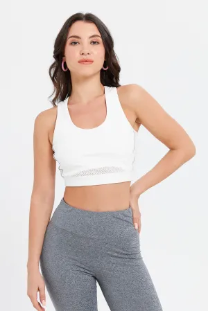 Women White Sports Bra