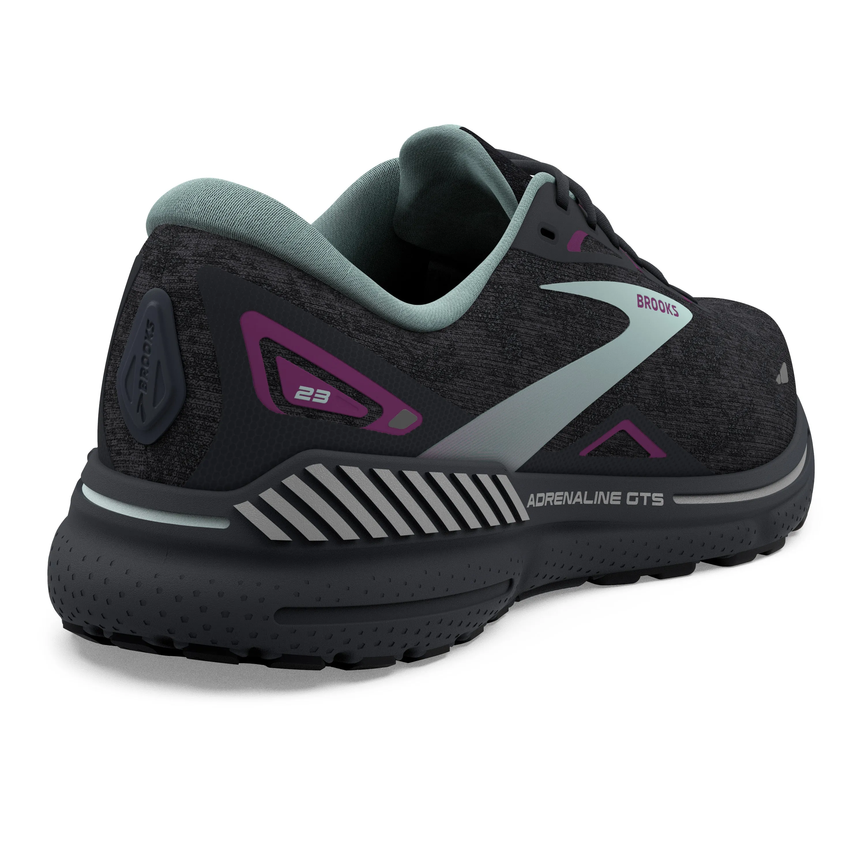 Women's Brooks Adrenaline GTS 23 1203811D072 Color: Black/Light Blue/Purple (WIDE WIDTH)