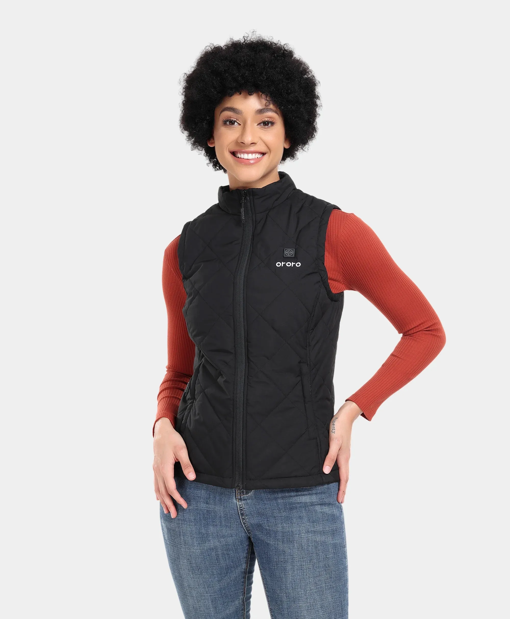 Women's Heated Quilted Vest - Black