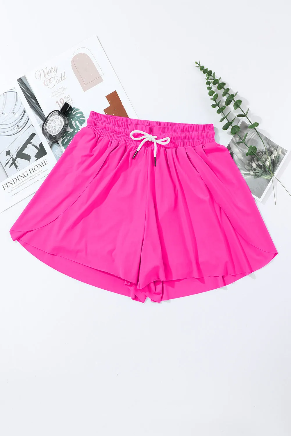 Women's High Waisted Swim Skirt Shorts Quick Dry Swim Bottoms with Pockets