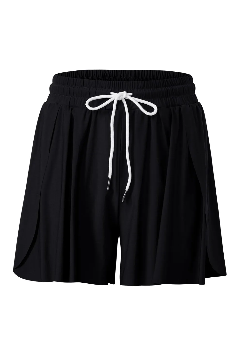 Women's High Waisted Swim Skirt Shorts Quick Dry Swim Bottoms with Pockets