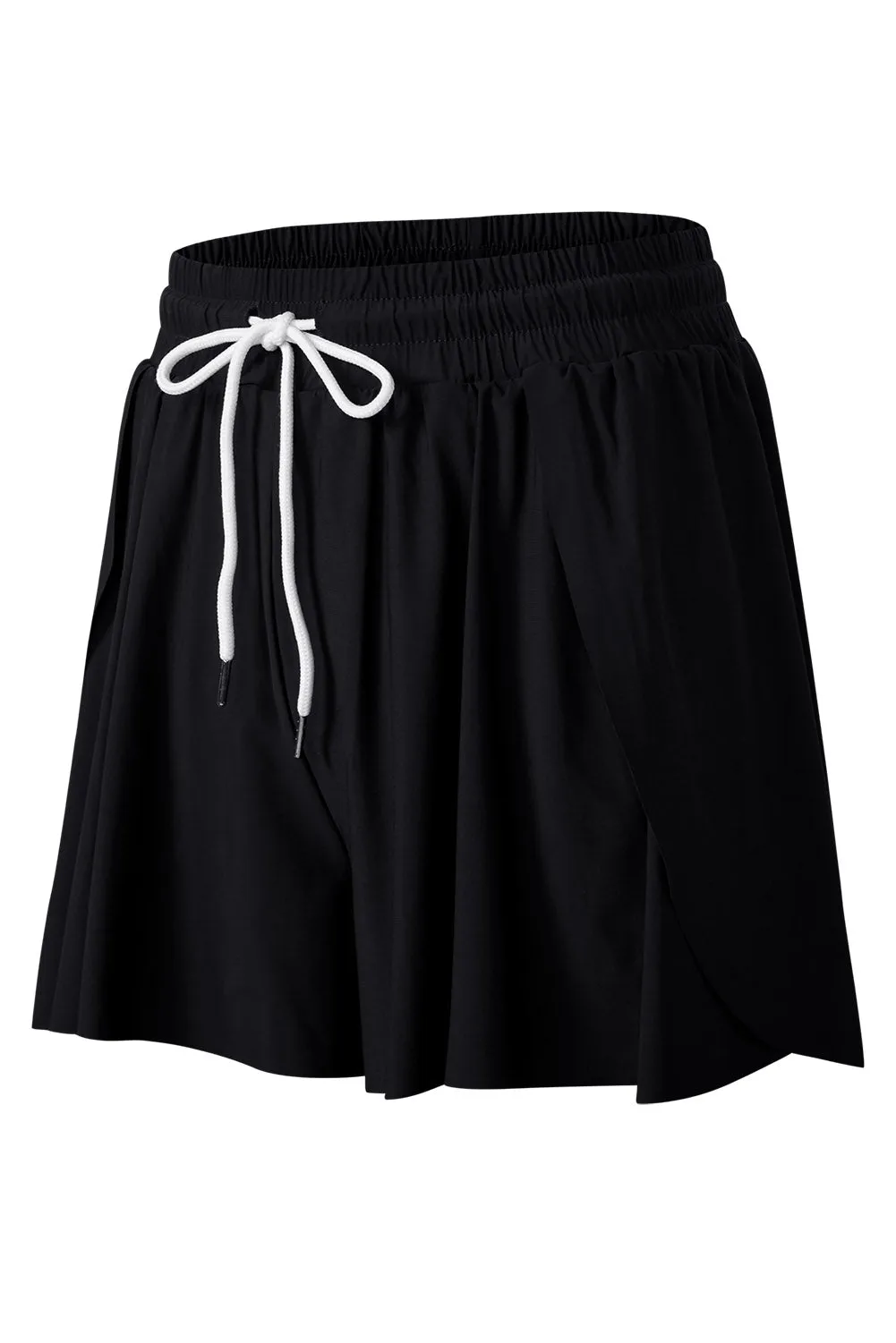 Women's High Waisted Swim Skirt Shorts Quick Dry Swim Bottoms with Pockets