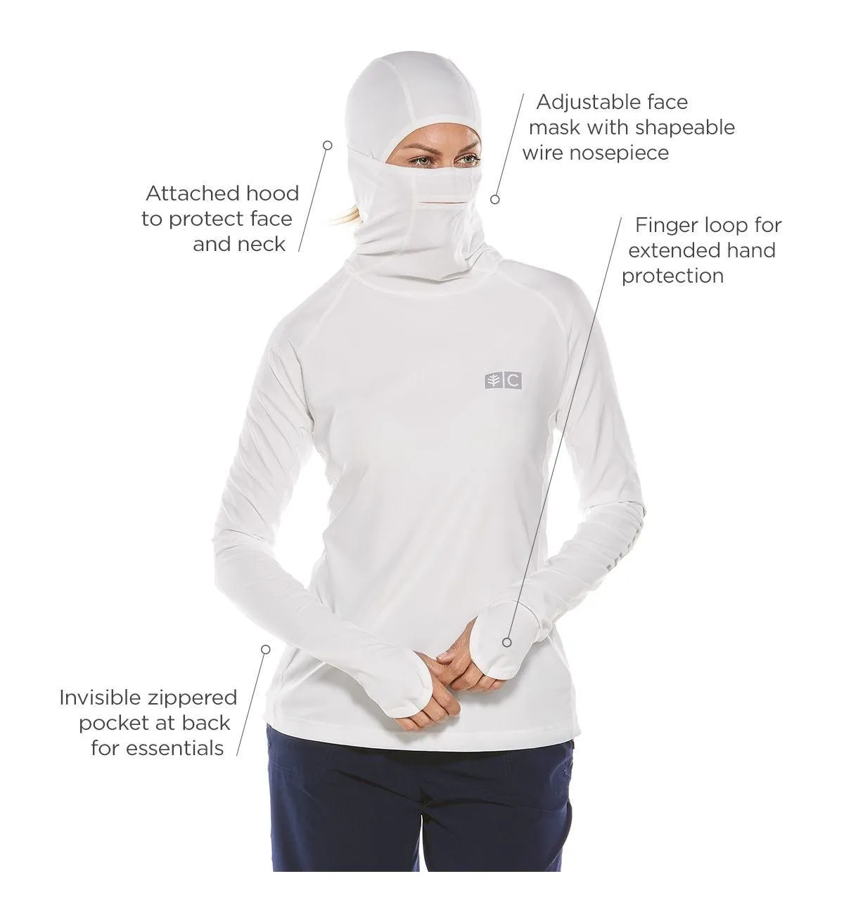 Women's Paros Sailing Hoodie  |  White